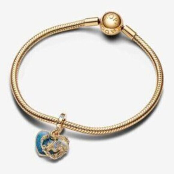 Pandora Cinderella's Carriage & Heart Double Dangle Charm - Picture 2 of 3